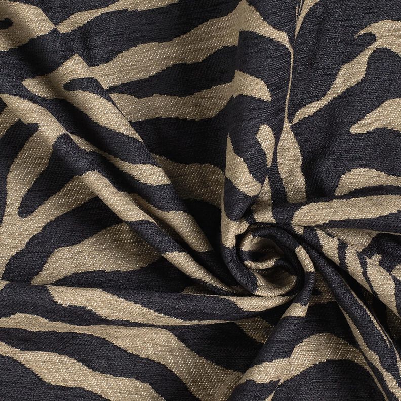 Bekledingsstof Jacquard Zebra – kaki/zwart, image number 3