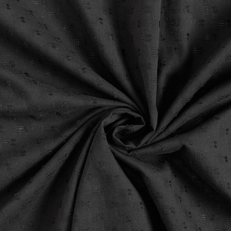 Katoenen ajour dobby – zwart,  image number 4