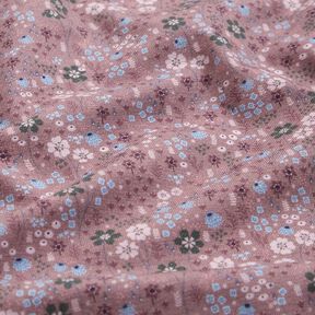 Katoenjersey Bosbloemenweide Digitaal printen – donker oudroze, 