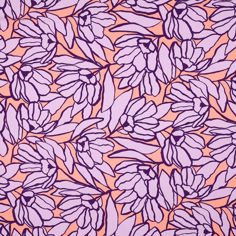 Lenzing Ecovero Inked Bouquet | Nerida Hansen – perzik sinaasappel/lavendel,  image number 1