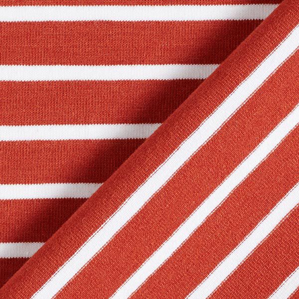 GOTS katoenjersey strip | Albstoffe – terracotta/wit, image number 4