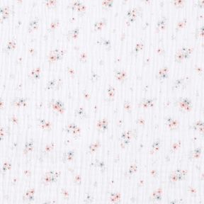 Mousseline/dubbel gehaakte stoffen romantische bloemen – wit, 