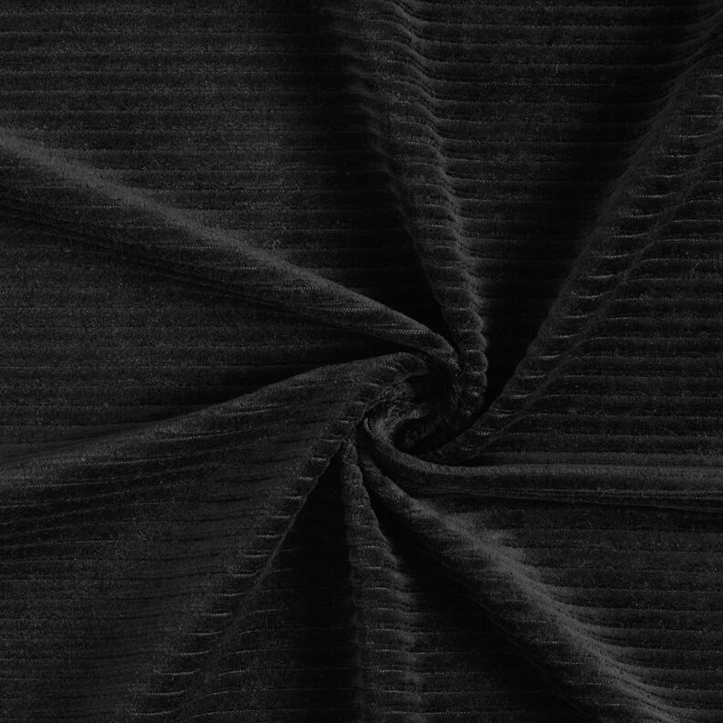 Brede rib Jersey Dwarse ribbels – zwart, image number 1