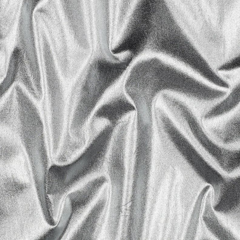 Katoenpopeline Met folie afgewerkt Effen – zilver metallic, image number 2