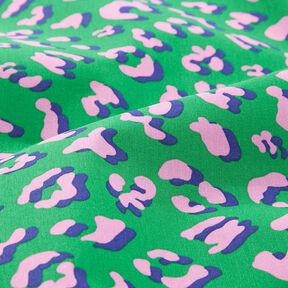 Gecoate katoen abstracte Leeuw | Poppy Fabrics – groen/roze, 
