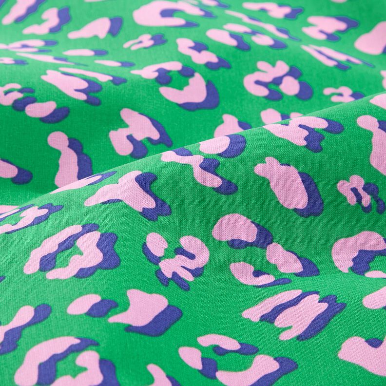 Gecoate katoen abstracte Leeuw | Poppy Fabrics – groen/roze, image number 2