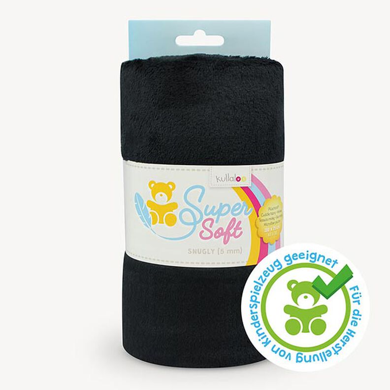 Pluche SuperSoft SNUUGLY [ 1 x 0,75 m | 5 mm ] | Kullaloo – zwart,  image number 1