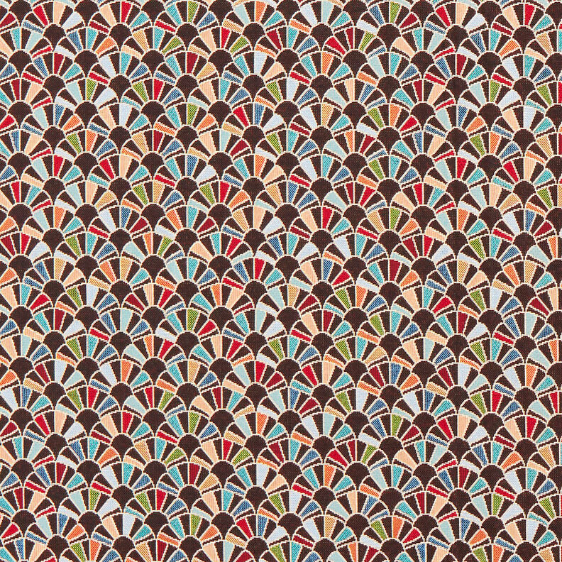Decostof Gobelin Retro fans – zwart/karmijnrood, image number 1