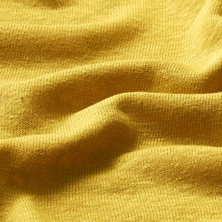 Fijngebreid viscose-linnen-mix – mosterd, 