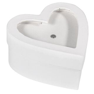 Papier-maché Cadeaudoos met schuddeksel Hart [S] | Rayher – wit, 