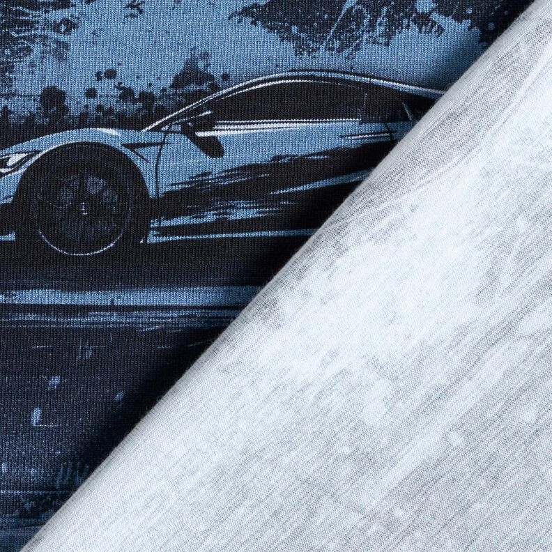 Katoenjersey Raceauto Digitaal printen – zwart blauw,  image number 4