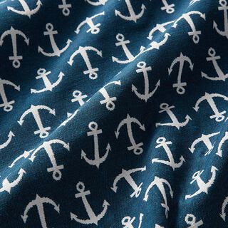Decostof Jacquard Anker – oceaanblauw/wit | Stofrestant 80cm, 