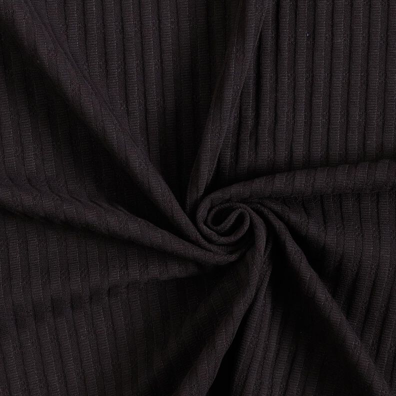 Ribjersey Enkelvoudig breipatroon – zwart,  image number 3