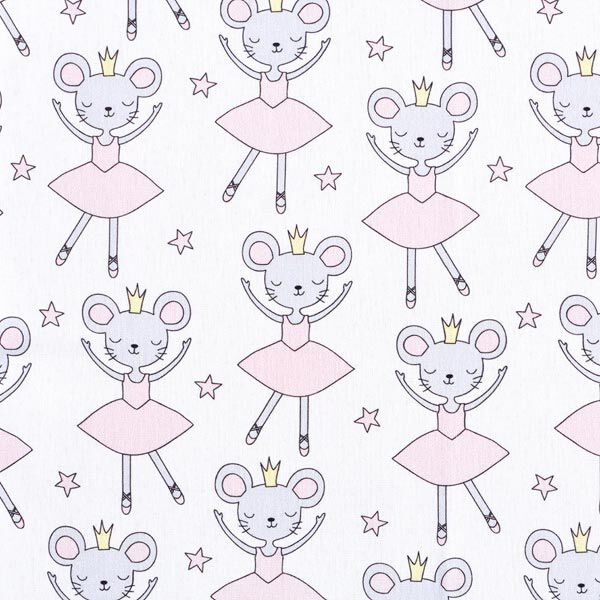 Decostof Half panama Ballerina muis – roze/wit, image number 1