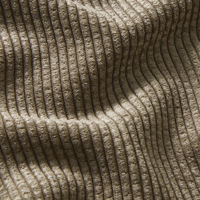 Brede rib Bubble Effen – donkertaupe,  image number 2