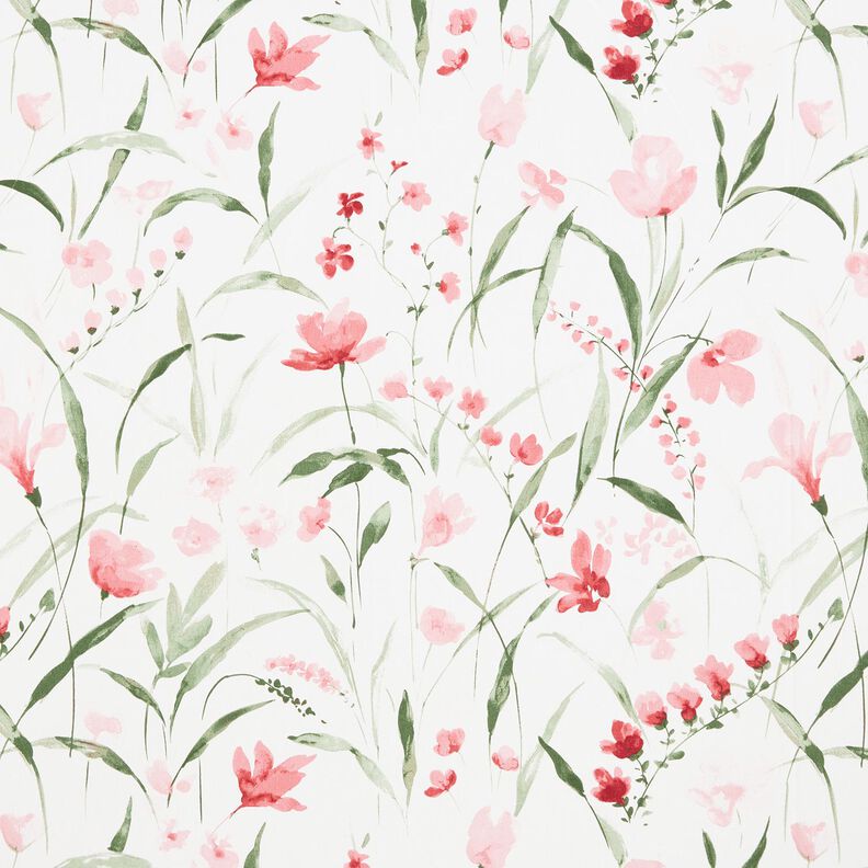 Decostof Half panama Freesia's – ivoor/lichtroze, image number 1