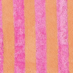 Badstof Bamboe Blokstrepen – lichtoranje/pink, 