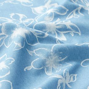 Chambray Zomerse bloesems – lichtblauw/ecru, 
