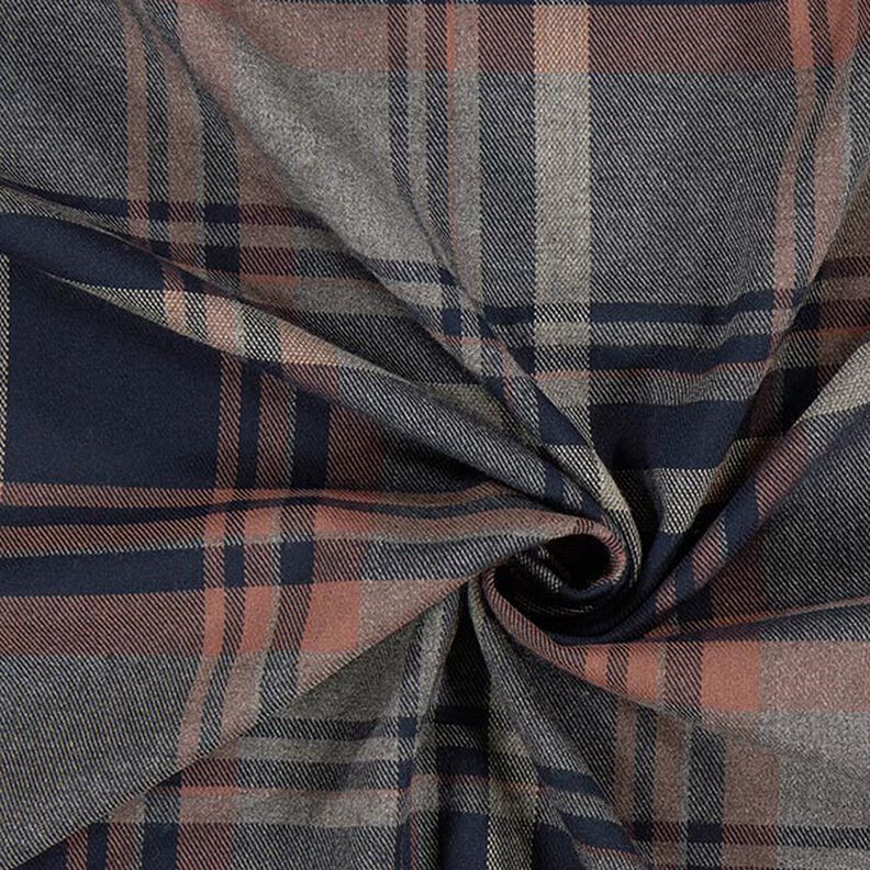 Schotse Ruit Stretch – navy/zalm,  image number 2
