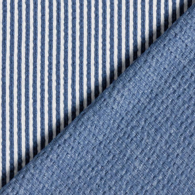 Katoenjersey Seersucker Fijne strepen – jeansblauw/wit,  image number 4