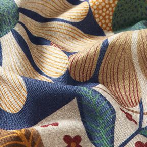 Decostof Half panama bloemig beeld – natuur/blauw, 