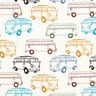 French Terry sommersweat kleurrijke bussen – ecru,  thumbnail number 1