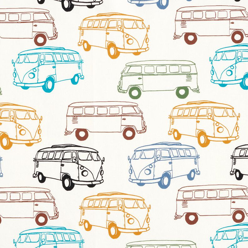 French Terry sommersweat kleurrijke bussen – ecru, image number 1