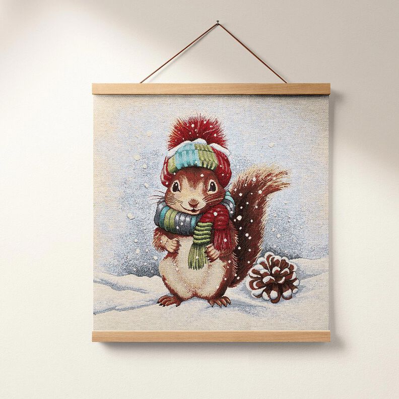 Decopaneel Gobelin schattige eekhoorn – lichtbeige/brons,  image number 6