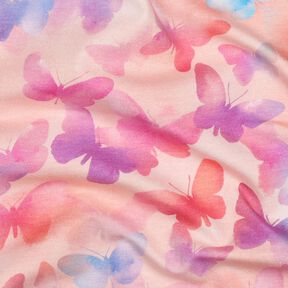 Katoenjersey Kleurrijke vlinders Digitaal printen | Poppy Fabrics – roos/blauw, 