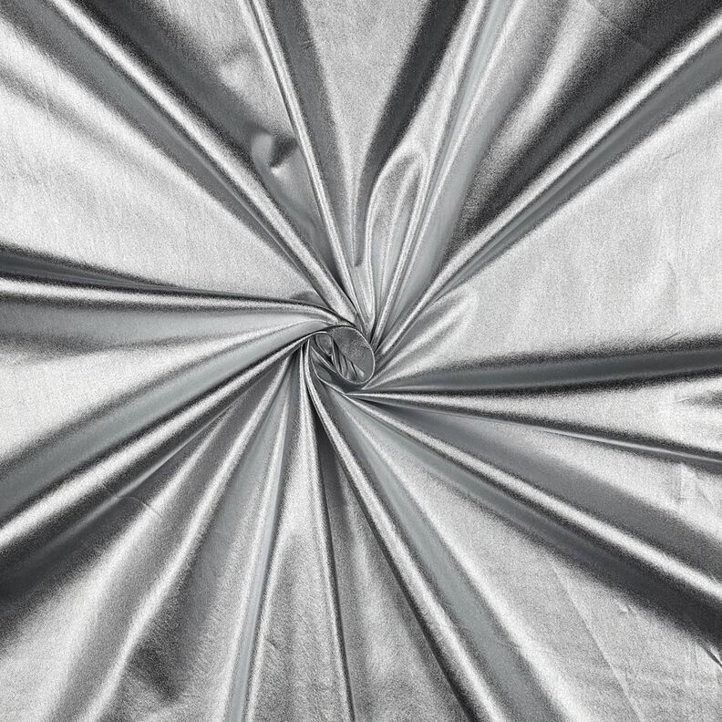 Katoenpopeline Met folie afgewerkt Effen – zilver metallic, image number 1