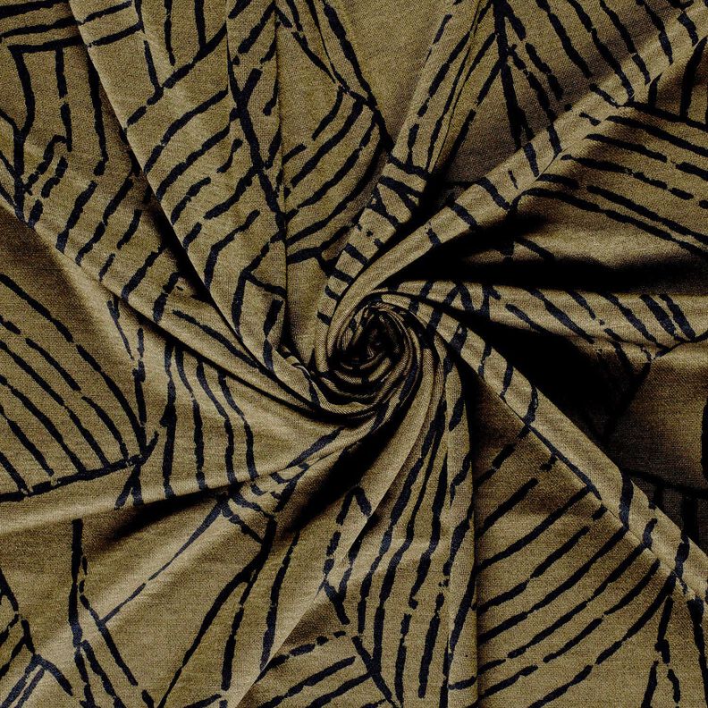 Romaniet jersey Abstracte bladeren – donkerolijf/zwart,  image number 3