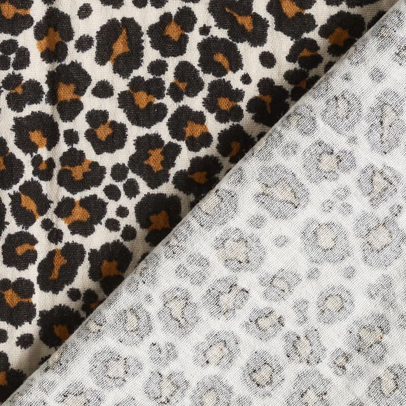 Mousseline/dubbel gehaakte stoffen Luipaardprint – licht taupe/zwart,  image number 4