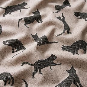 Decostof Half panama Katten – zwart, 