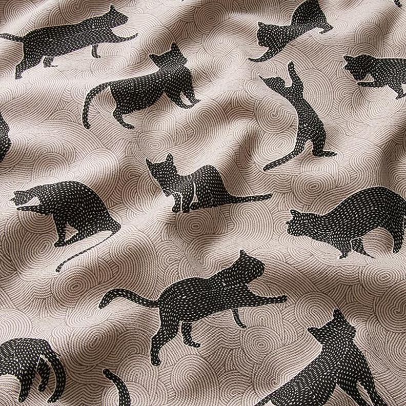 Decostof Half panama Katten – zwart, image number 2