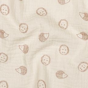 Mousseline/dubbel gehaakte stoffen Egels | Poppy Fabrics – natuur/lichtbruin, 