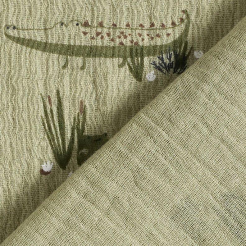 Mousseline/dubbel gehaakte stoffen krokodillen en kikkers – riet,  image number 4