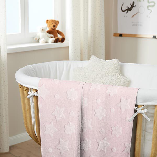 Gezellige fleece Sterren en bloemen – roos, image number 7