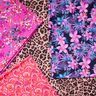 Badpakstof Tropische bloemen – marineblauw/pink,  thumbnail number 5