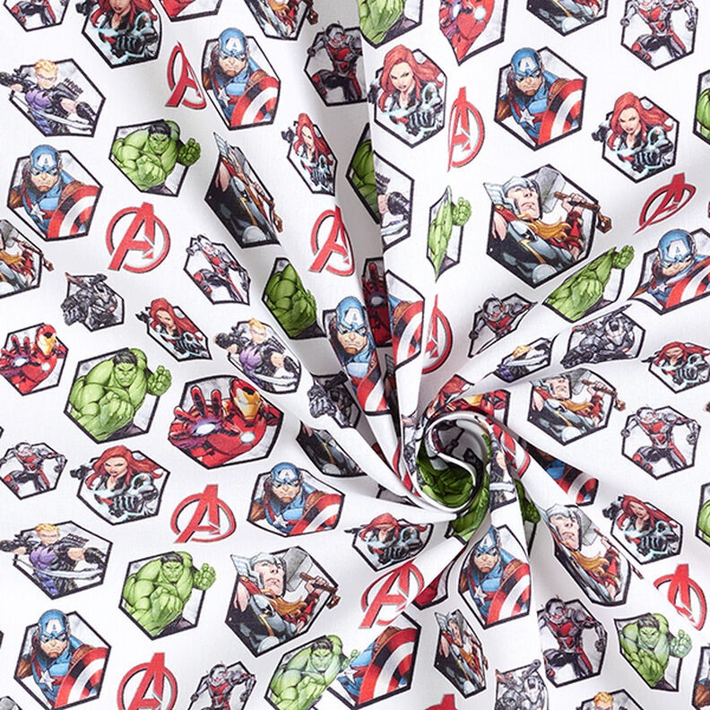 Cretonne Licentiestof Avengers motieftegels | Marvel – wit,  image number 3