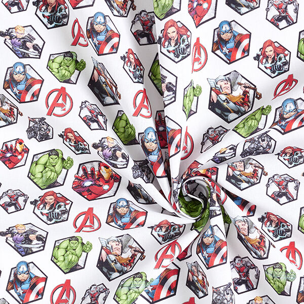 Cretonne Licentiestof Avengers motieftegels | Marvel – wit,  image number 3