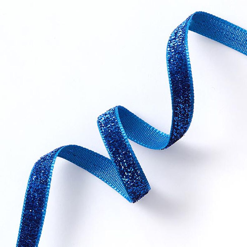 Fluweelband Effen Metallic [10 mm] – koningsblauw,  image number 1