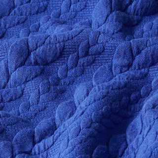 Jerseyjacquard cloqué kabelsteekpatroon – koningsblauw, 