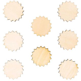 Houten decoratie hanger rosette klein Set[ 4,5 x 5 cm ] | Rico Design – natuur, 
