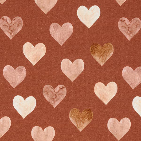 Sweatshirt geruwd Aquarel harten Digitaal printen | by Poppy – terracotta/zalm, image number 1