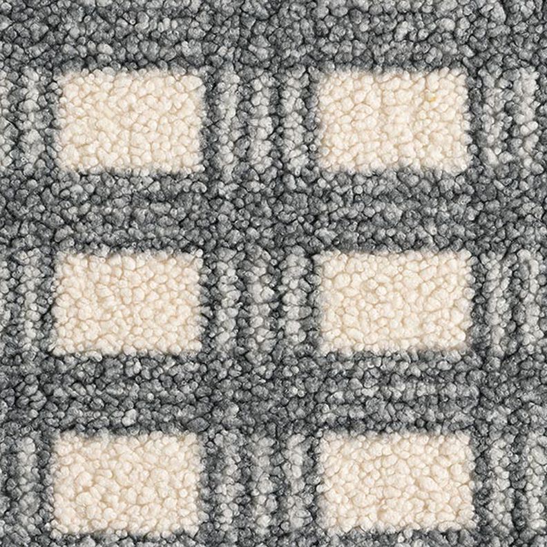 Tricot bouclé ruiten – ecru/grijs,  image number 1