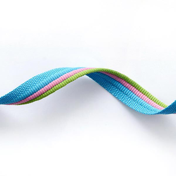 Paspelband trio [ 15 mm ] – grasgroen/turkooisblauw,  image number 1