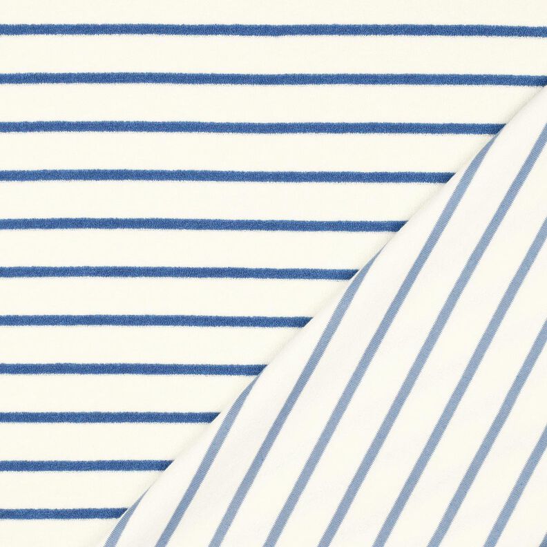 Badstof jersey Strepen – ivoor/stralend blauw,  image number 4