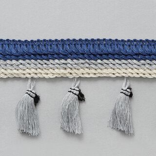 Kwastenband [ 30 mm ] – marineblauw/grijs, 