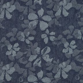 Denim-katoenmix bloemen – jeansblauw, 
