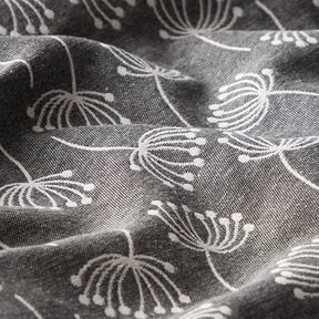 Meubelstof jacquard paardenbloemen – grijs, 